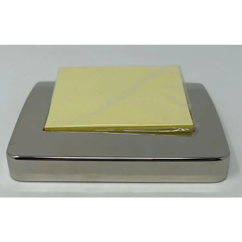 Silver Business Note Pad Holder Felt Bottom Sticky Tape to‎ Hold Note Pad